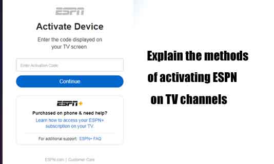 Explain the methods of activating ESPN on TV channels